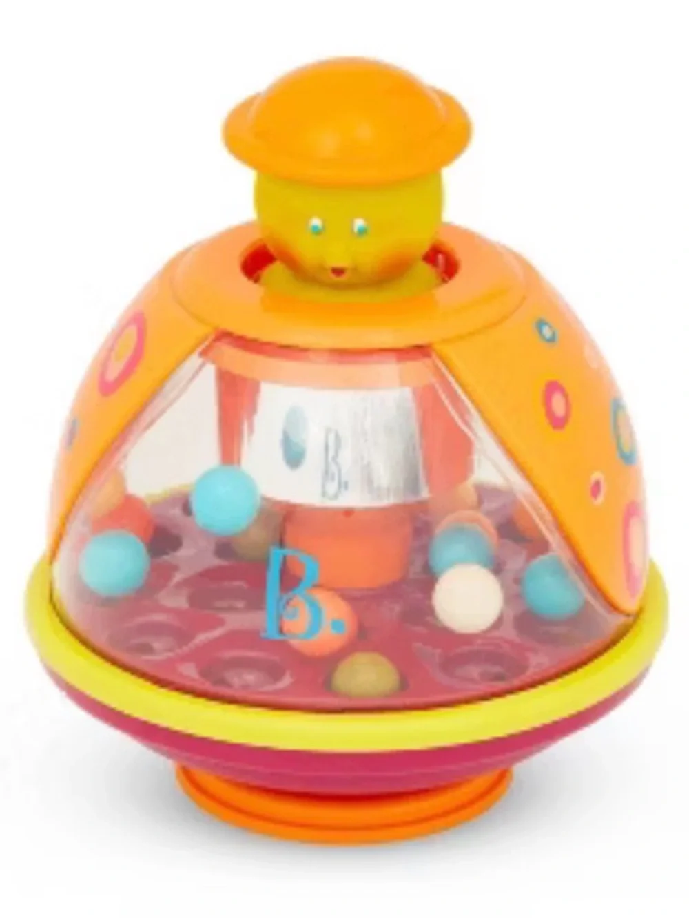 Orange Spinning Popper‎ - Bright Orange Learning Toy